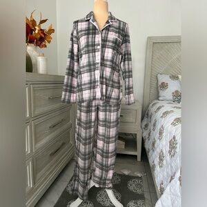 Cozy Kids Plaid Pajama Set - Pink and Gray